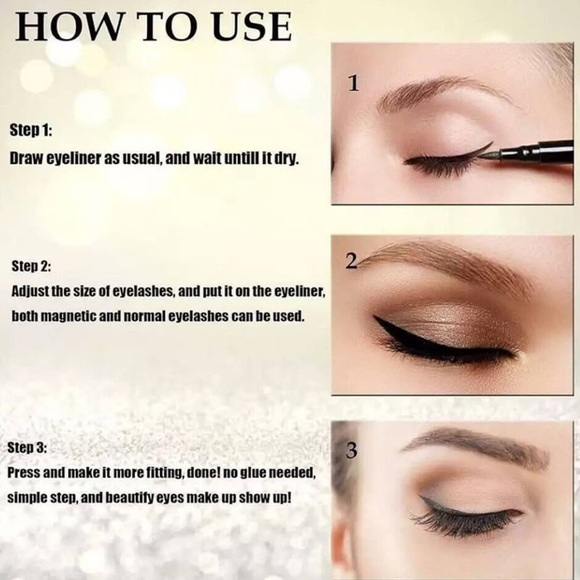 2 in 1 Black Eyeliner Lash Glue Bling Pen - Picture 6 of 10